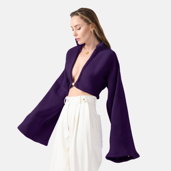 Purple Rib Knit Sweater Way06 - Image 2